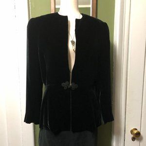 black silk velvet jacket size 8P JH Collectibles